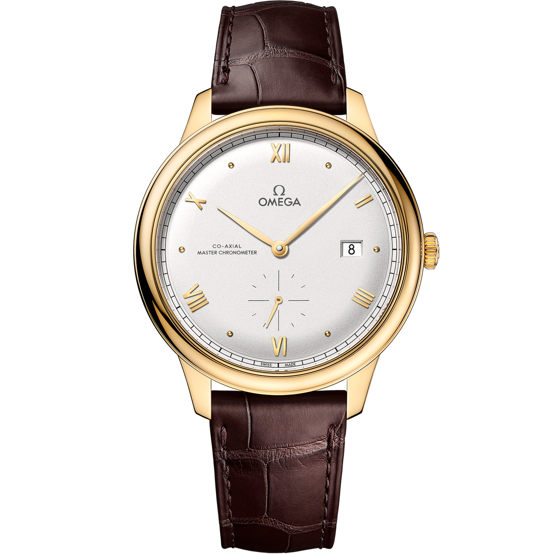 Omega De Ville Prestige 41 mm, yellow gold on leather strap