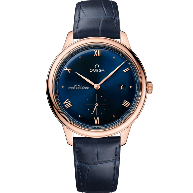 Omega De Ville Prestige 41 mm, Sedna™ gold on leather strap