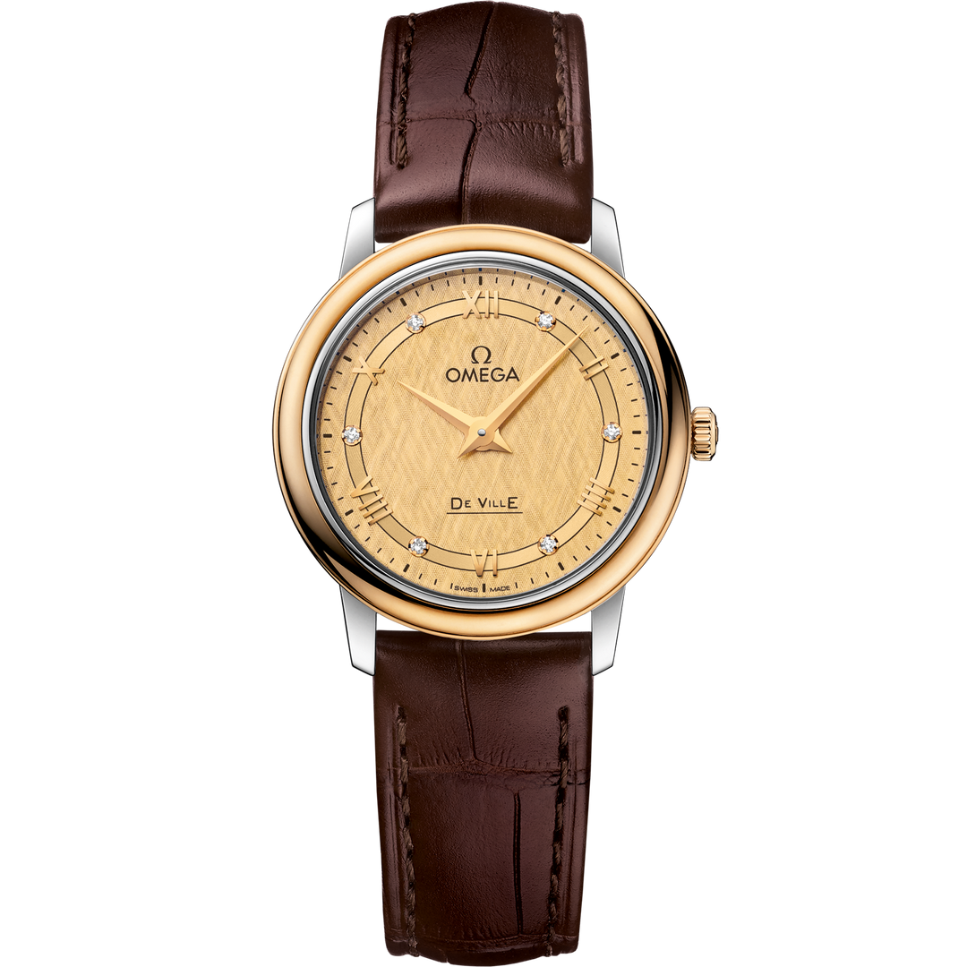 Omega De Ville Prestige 27.4 mm, steel - yellow gold on leather strap