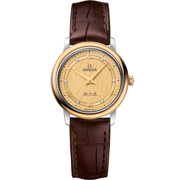 Omega De Ville Prestige 27.4 mm, steel - yellow gold on leather strap