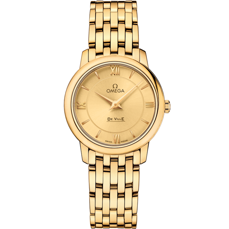 Omega De Ville Prestige 27.4 mm, yellow gold on yellow gold