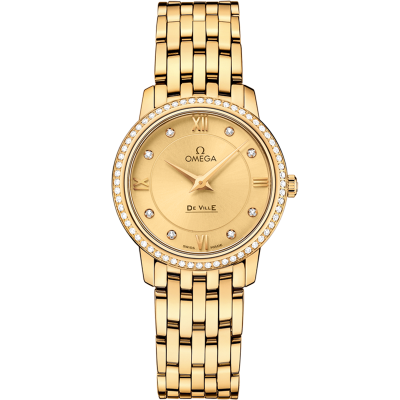 Omega De Ville Prestige 27.4 mm, yellow gold on yellow gold