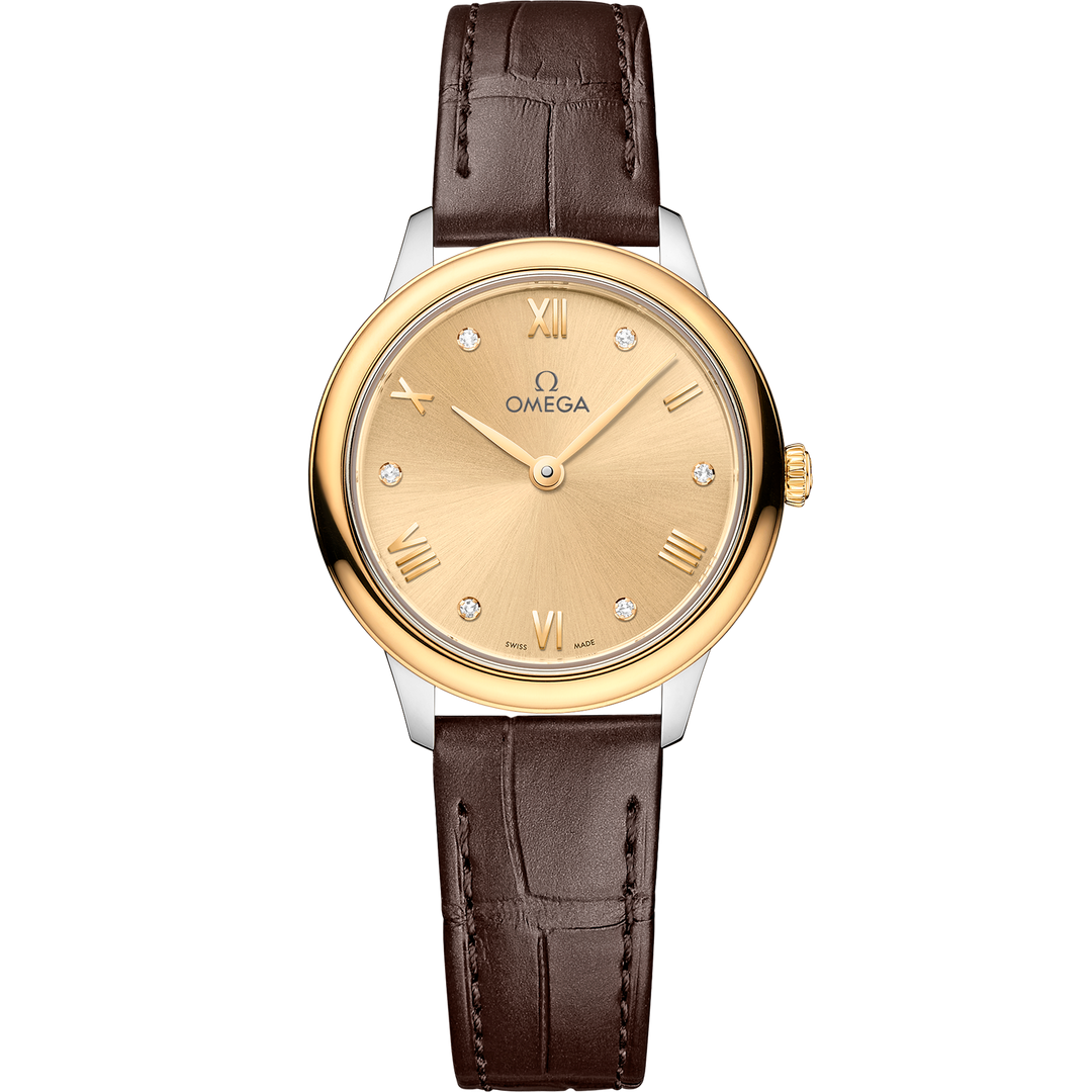 Omega De Ville Prestige 27.5 mm, steel - yellow gold on leather strap