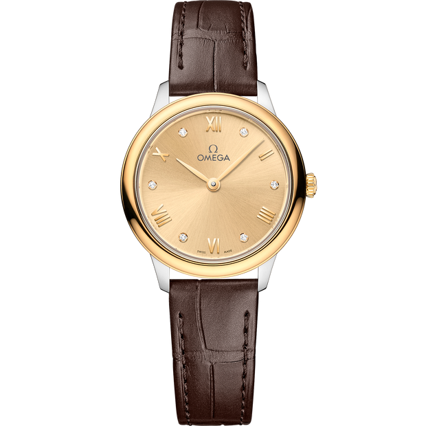 Omega De Ville Prestige 27.5 mm, steel - yellow gold on leather strap