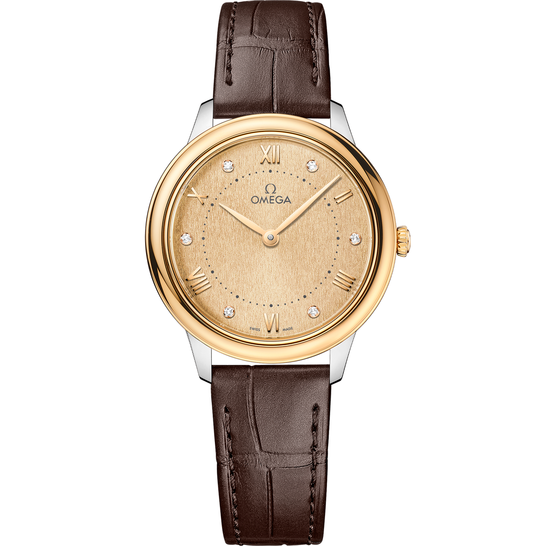 Omega De Ville Prestige 30 mm, steel - yellow gold on leather strap