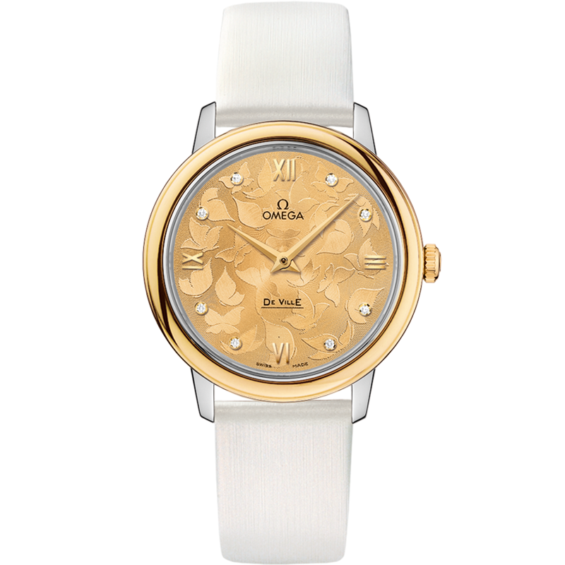 Omega De Ville Prestige 32.7 mm, steel - yellow gold on leather strap