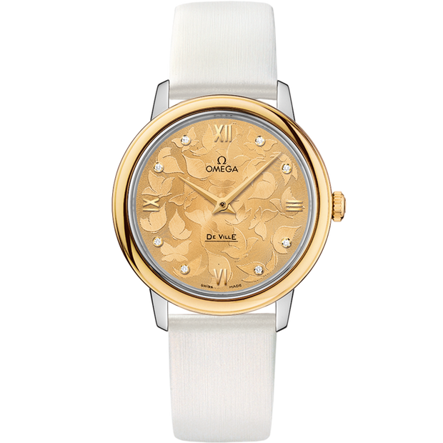 Omega De Ville Prestige 32.7 mm, steel - yellow gold on leather strap