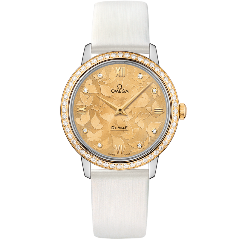 Omega De Ville Prestige 32.7 mm, steel - yellow gold on leather strap