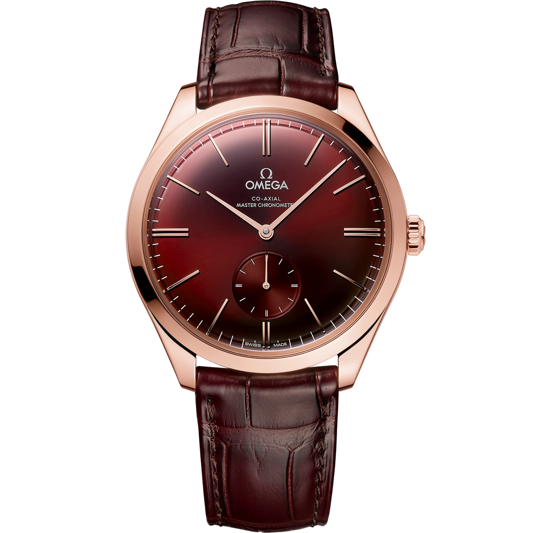 Omega De Ville Trésor 40 mm, Sedna™ gold on leather strap