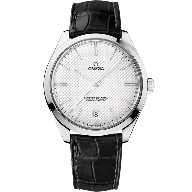 Omega De Ville Trésor 40 mm, white gold on leather strap