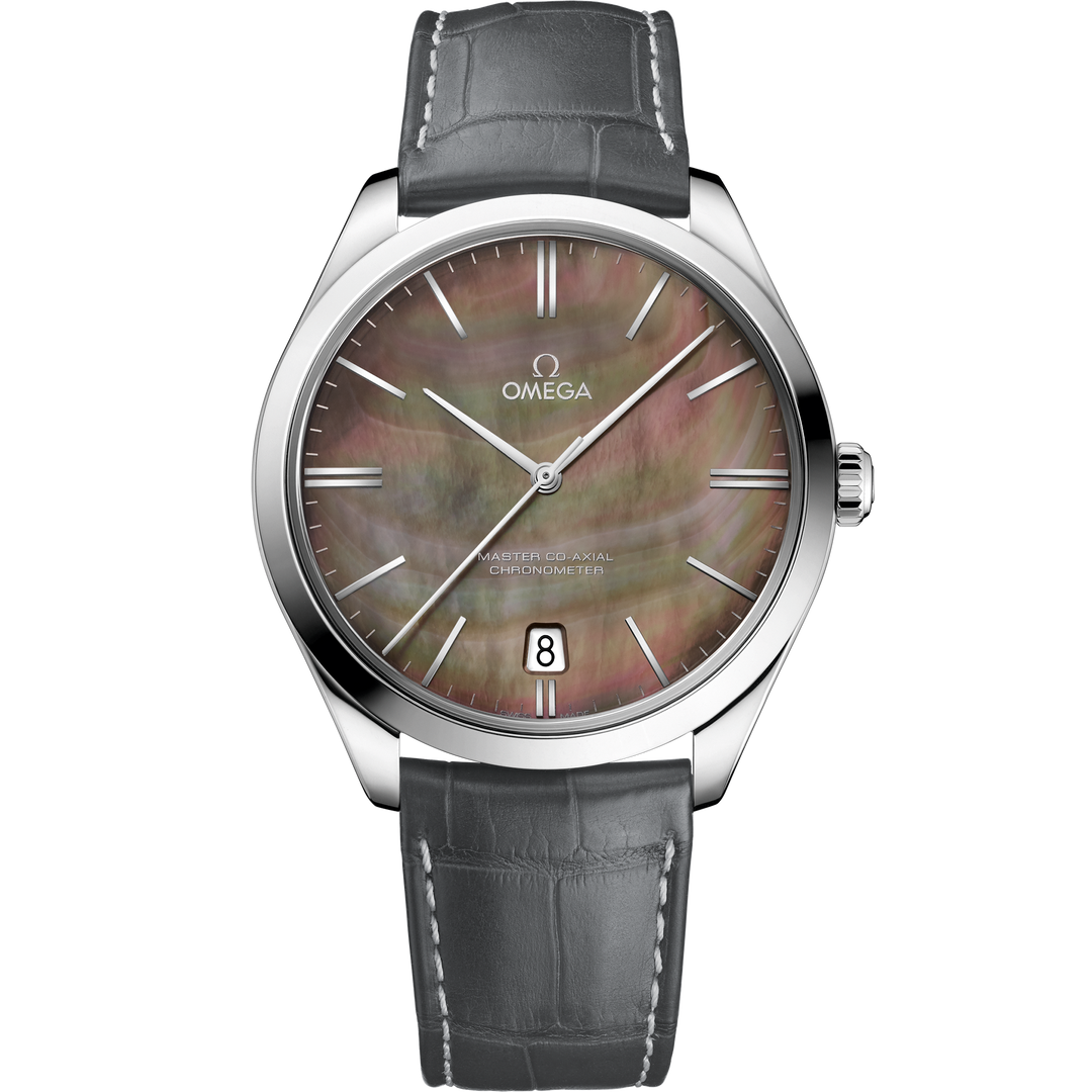 Omega De Ville Trésor 40 mm, white gold on leather strap