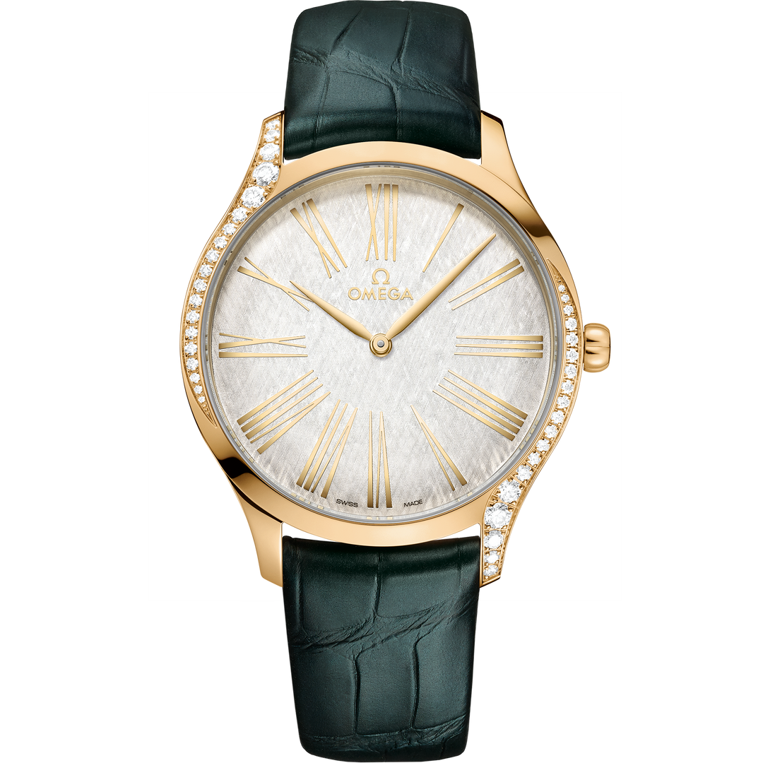 Omega De Ville Trésor 39 mm, Moonshine™ gold on leather strap