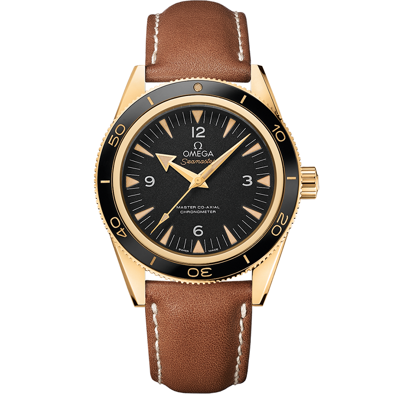 Omega Seamaster Seamaster 300 41 mm, yellow gold on leather strap