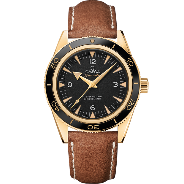 Omega Seamaster Seamaster 300 41 mm, yellow gold on leather strap