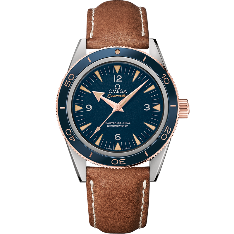 Omega Seamaster Seamaster 300 41 mm, titanium - Sedna™ gold on leather strap