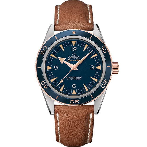 Omega Seamaster Seamaster 300 41 mm, titanium - Sedna™ gold on leather strap