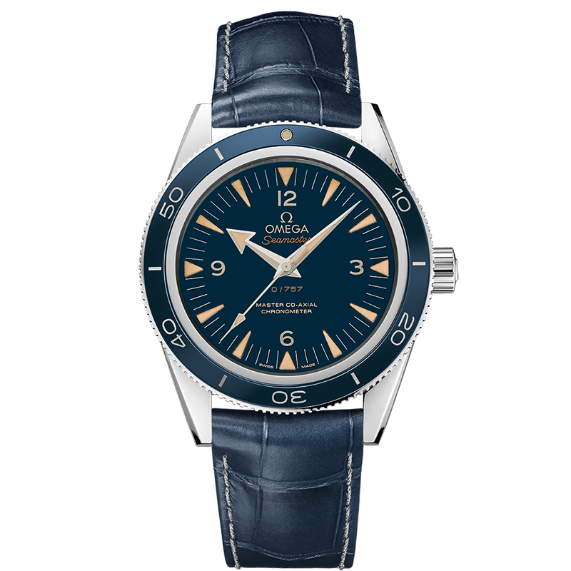 Omega Seamaster Seamaster 300 41 mm, platinum on leather strap