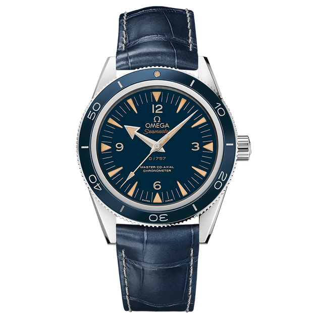 Omega Seamaster Seamaster 300 41 mm, platinum on leather strap