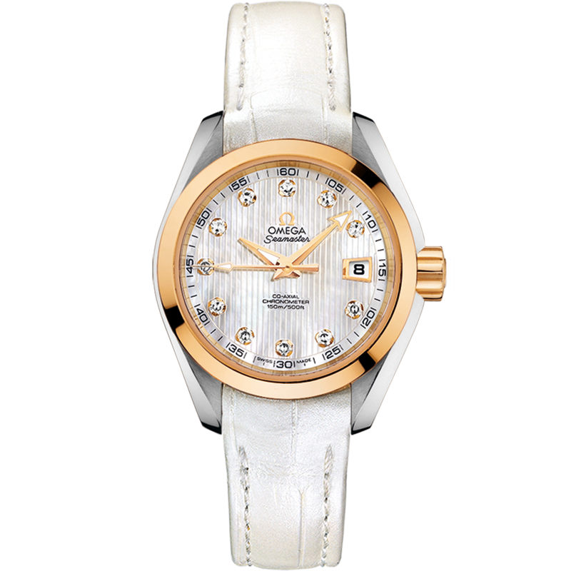 Omega Seamaster Aqua Terra 150M 30 mm, steel - yellow gold on leather strap