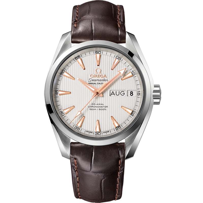 Omega Seamaster Aqua Terra 150M 38.5 mm, steel on leather strap