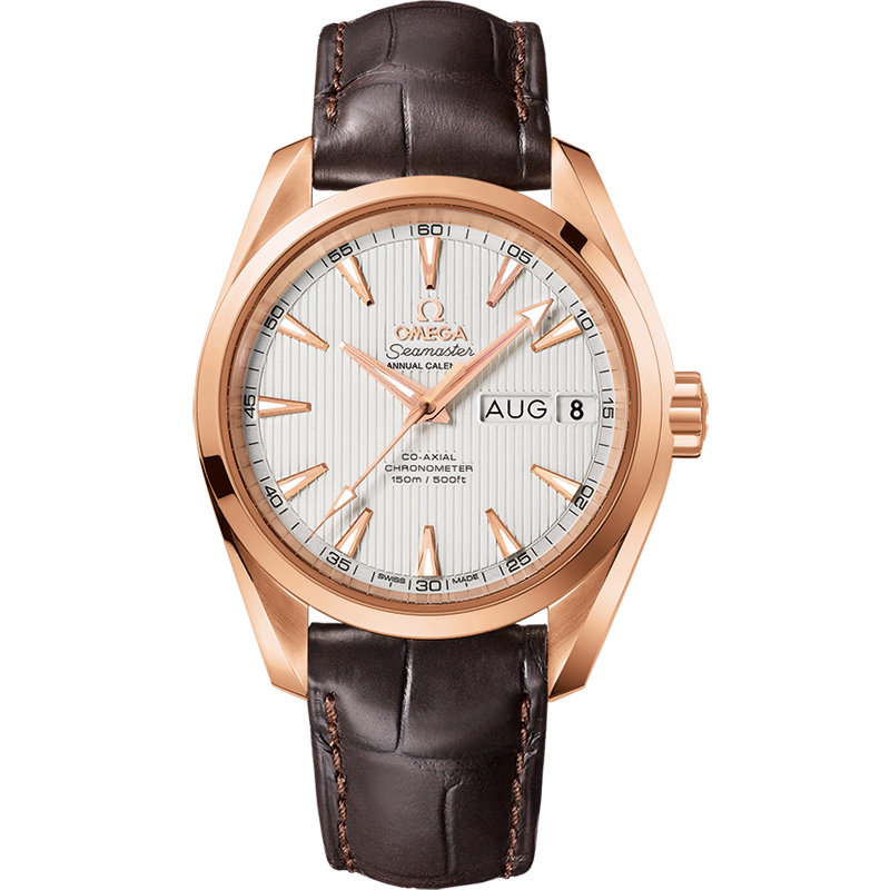 Omega Seamaster Aqua Terra 150M 38.5 mm, red gold on leather strap