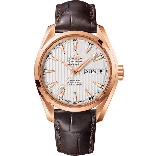 Omega Seamaster Aqua Terra 150M 38.5 mm, red gold on leather strap