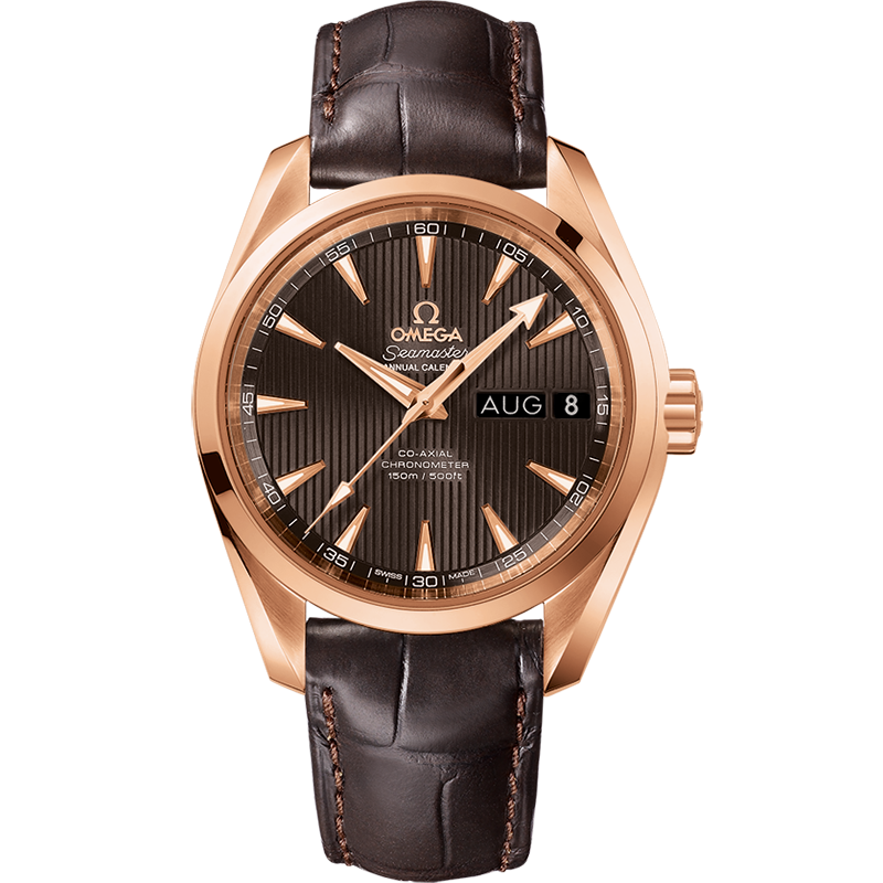 Omega Seamaster Aqua Terra 150M 38.5 mm, red gold on leather strap