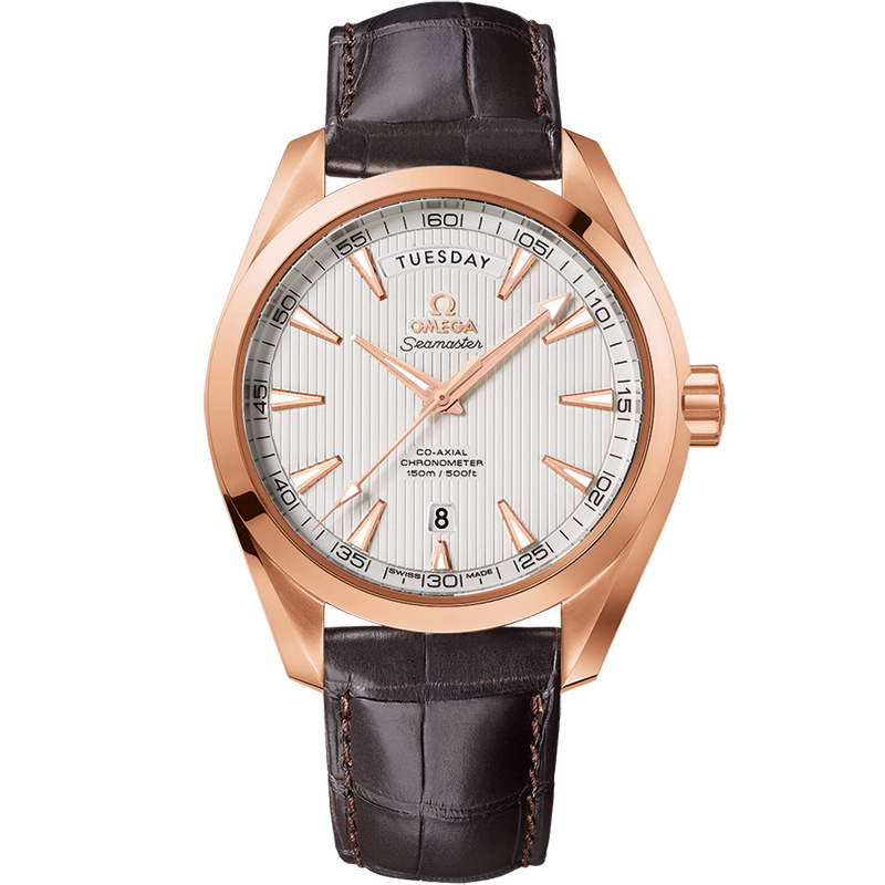 Omega Seamaster Aqua Terra 150M 41.5 mm, red gold on leather strap