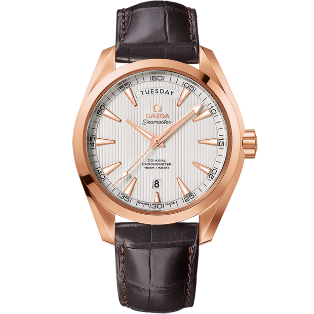 Omega Seamaster Aqua Terra 150M 41.5 mm, red gold on leather strap