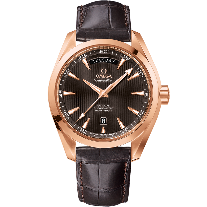 Omega Seamaster Aqua Terra 150M 41.5 mm, red gold on leather strap