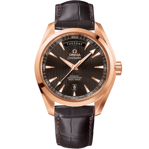 Omega Seamaster Aqua Terra 150M 41.5 mm, red gold on leather strap