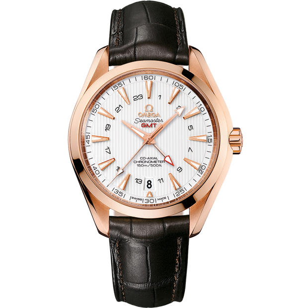 Omega Seamaster Aqua Terra 150M 43 mm, red gold on leather strap