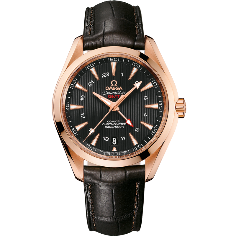 Omega Seamaster Aqua Terra 150M 43 mm, red gold on leather strap