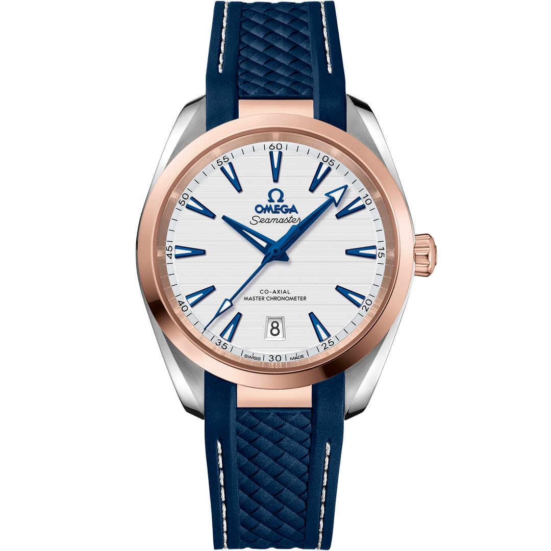 Omega Seamaster Aqua Terra 150M 38 mm, steel - Sedna™ gold on rubber strap