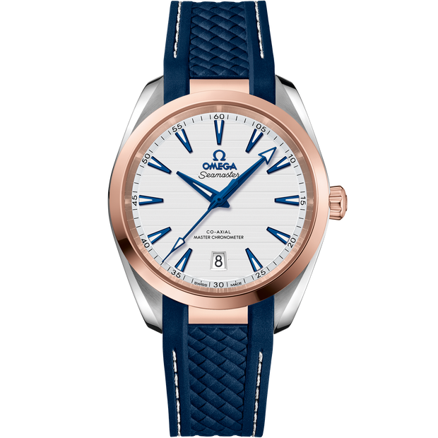 Omega Seamaster Aqua Terra 150M 38 mm, steel - Sedna™ gold on rubber strap