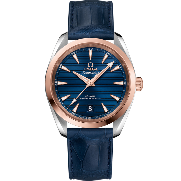 Omega Seamaster Aqua Terra 150M 38 mm, steel - Sedna™ gold on leather strap