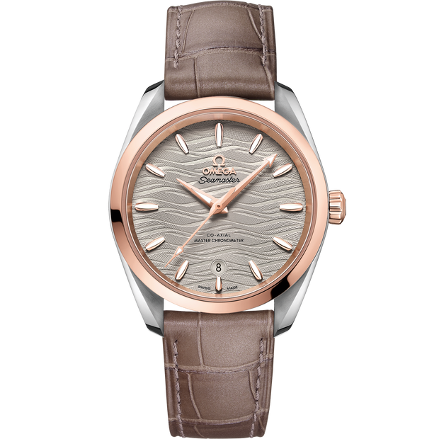 Omega Seamaster Aqua Terra 150M 38 mm, steel - Sedna™ gold on leather strap