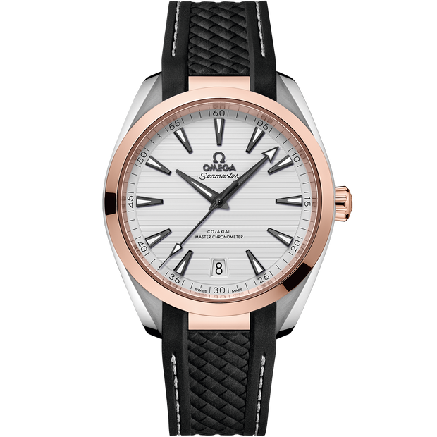 Omega Seamaster Aqua Terra 150M 41 mm, steel - Sedna™ gold on rubber strap