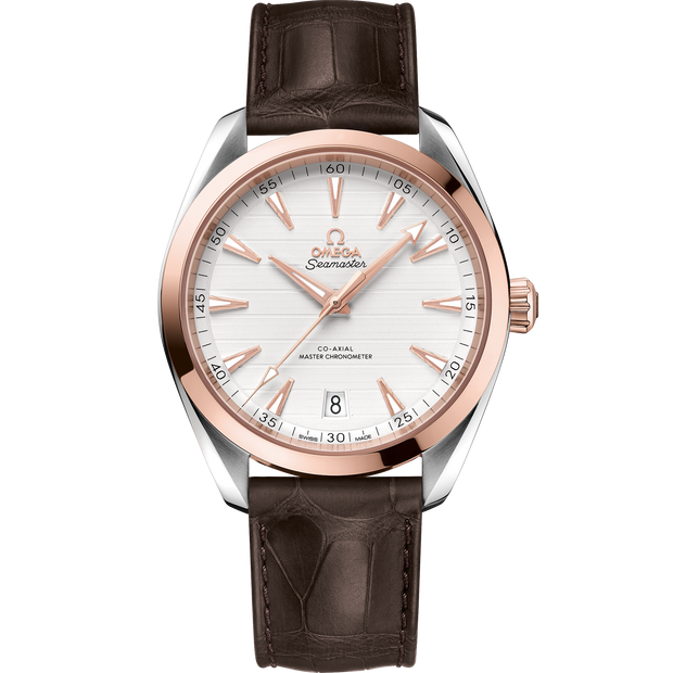 Omega Seamaster Aqua Terra 150M 41 mm, Sedna™ gold on leather strap