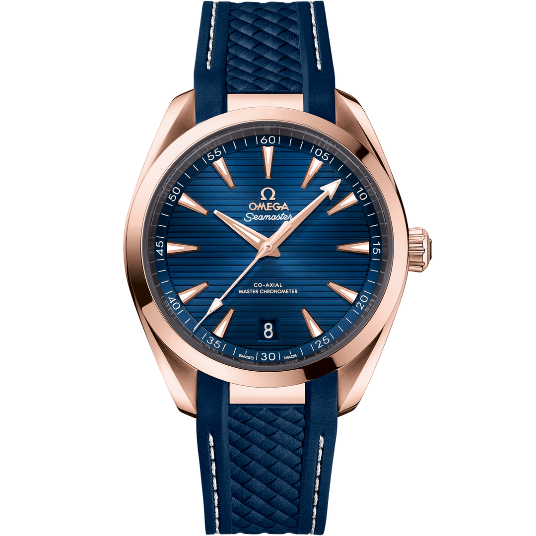 Omega Seamaster Aqua Terra 150M 41 mm, Sedna™ gold on rubber strap