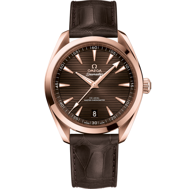 Omega Seamaster Aqua Terra 150M 41 mm, Sedna™ gold on leather strap