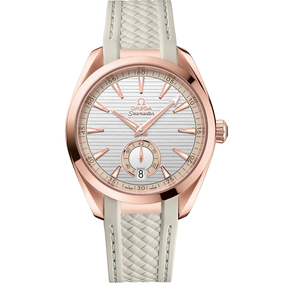 Omega Seamaster Aqua Terra 150M 41 mm, Sedna™ gold on rubber strap