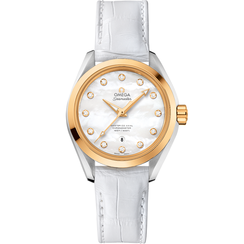 Omega Seamaster Aqua Terra 150M 34 mm, steel - yellow gold on leather strap