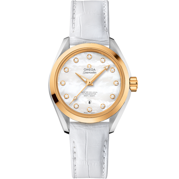 Omega Seamaster Aqua Terra 150M 34 mm, steel - yellow gold on leather strap