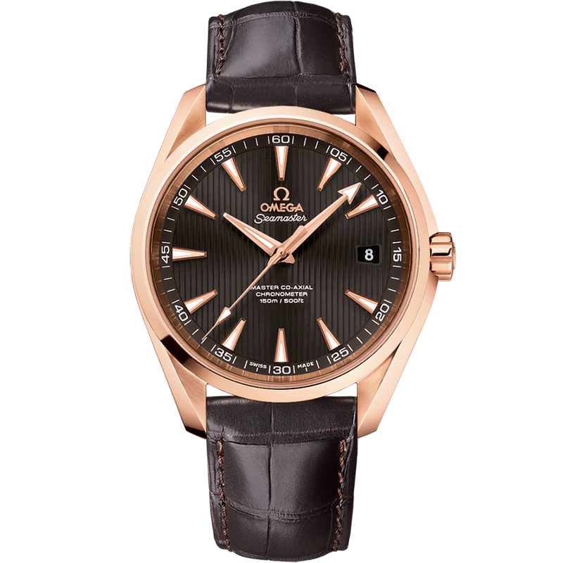 Omega Seamaster Aqua Terra 150M 41.5 mm, red gold on leather strap