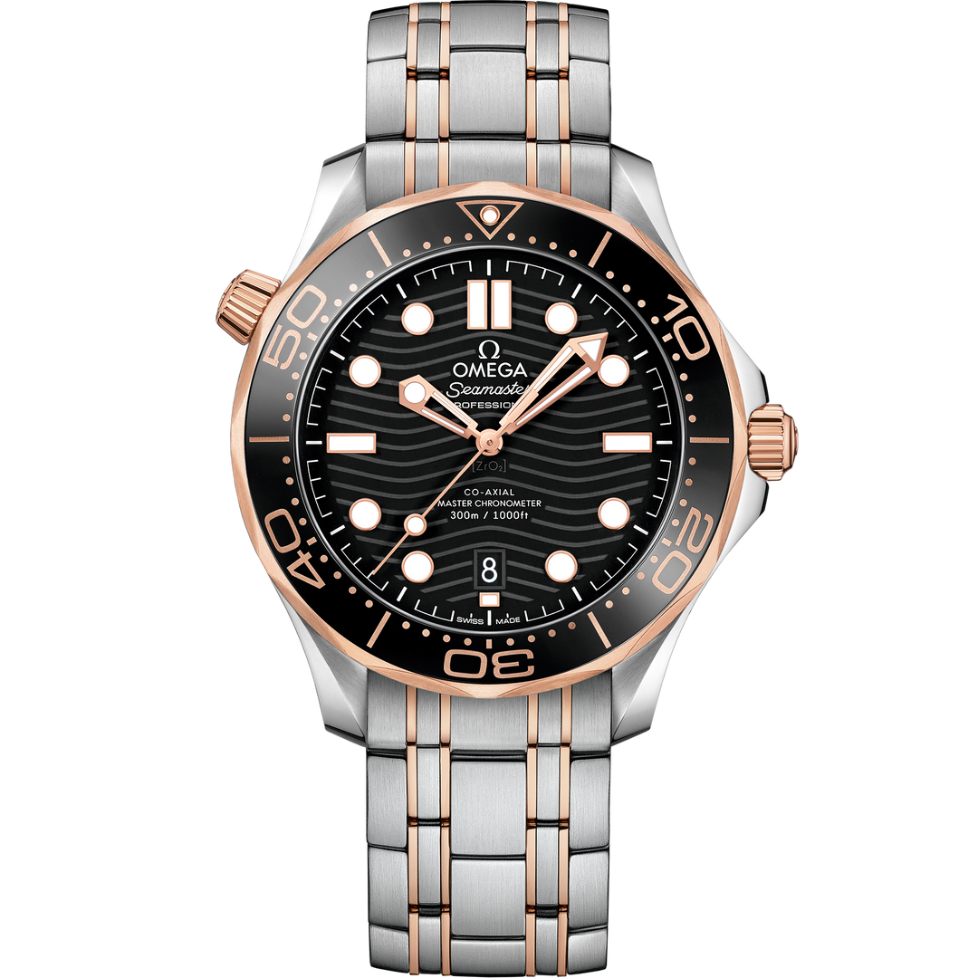 Omega Seamaster Diver 300M 42 mm, steel - Sedna™ gold on steel - Sedna™ gold