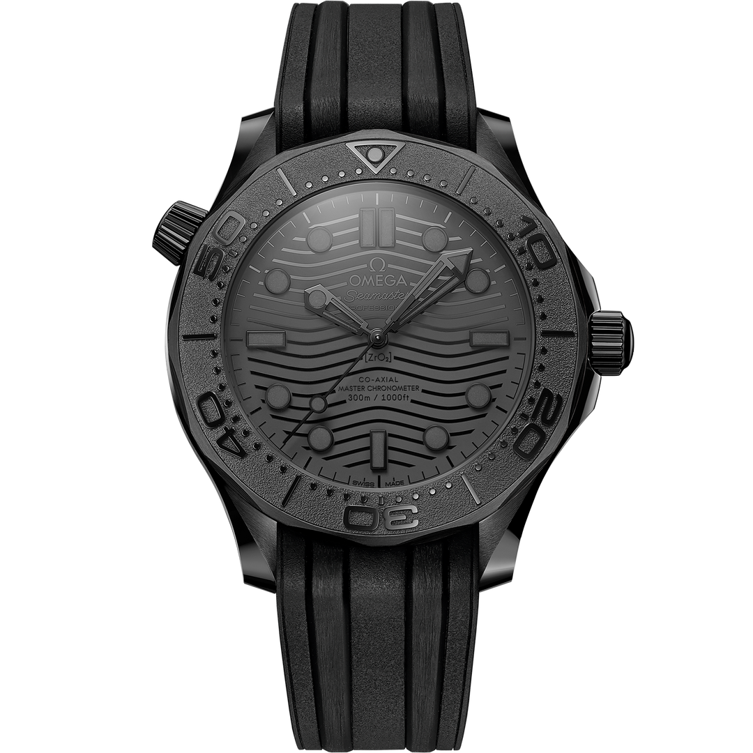 Omega Seamaster Diver 300M 43.5 mm, black ceramic on rubber strap