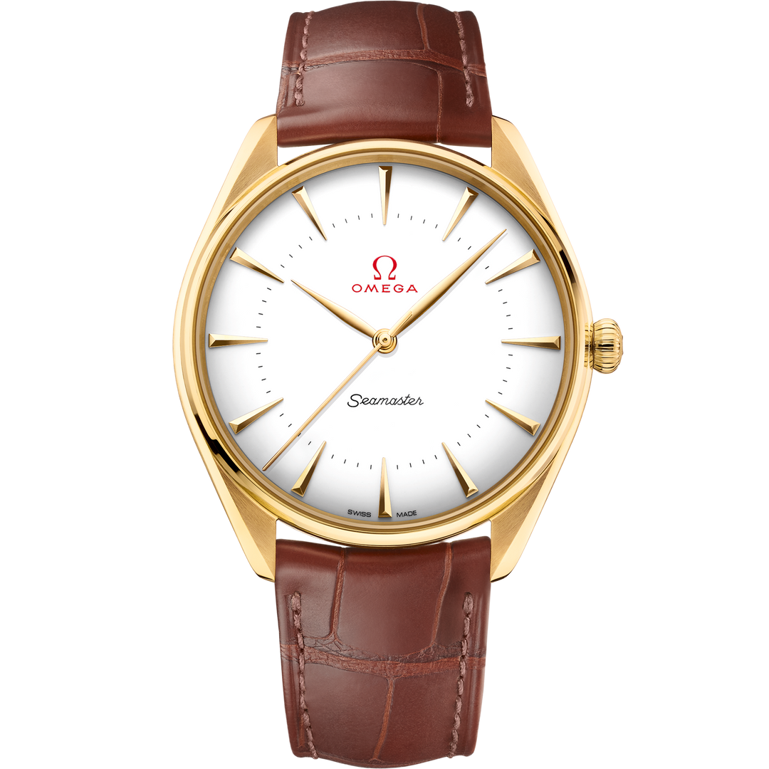 Omega Seamaster Olympic Official Timekeeper 39.5 mm, yellow gold on leather strap