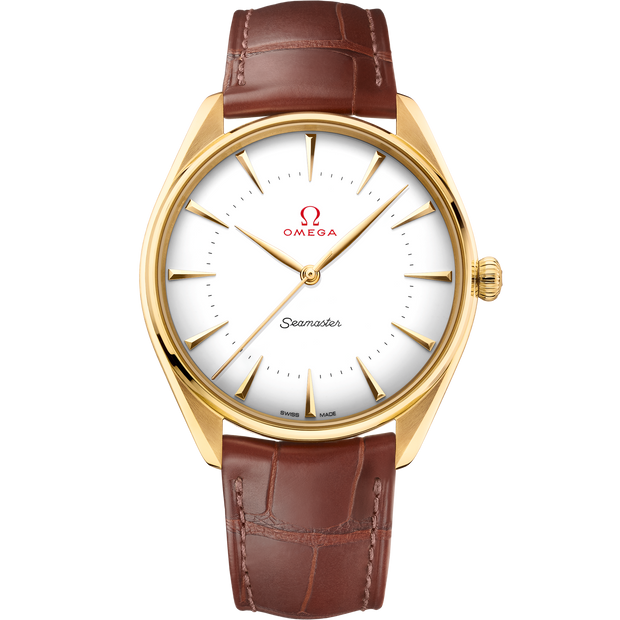 Omega Seamaster Olympic Official Timekeeper 39.5 mm, yellow gold on leather strap