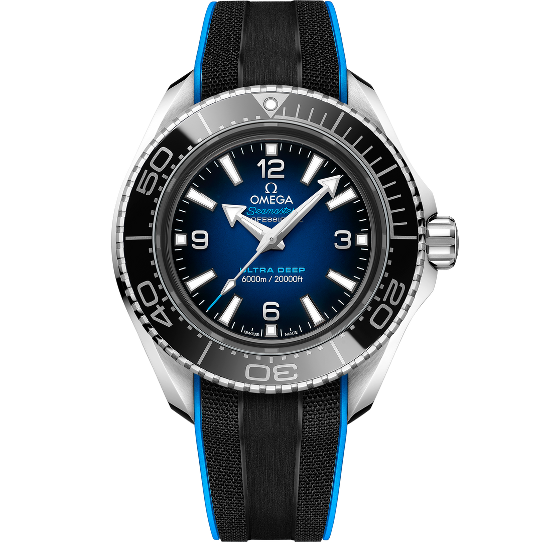 Omega Seamaster Planet Ocean 6000M 45.5 mm, O-MEGASTEEL on rubber strap